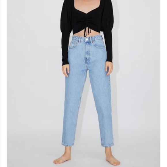 zara blue mom jeans